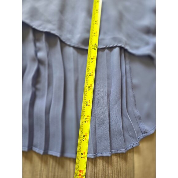 Chicos Periwinkle Blue Pleated Back Blouse Tenni Sequin Trim Size 2 L - Picture 6 of 7
